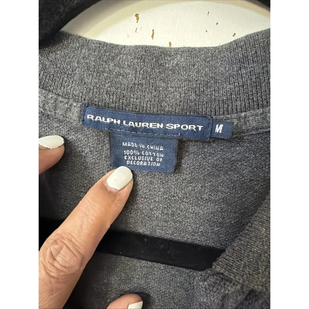 Ralph Lauren Sport Polo Dress Women's M Gray Cotton Shirt Dress Y2K